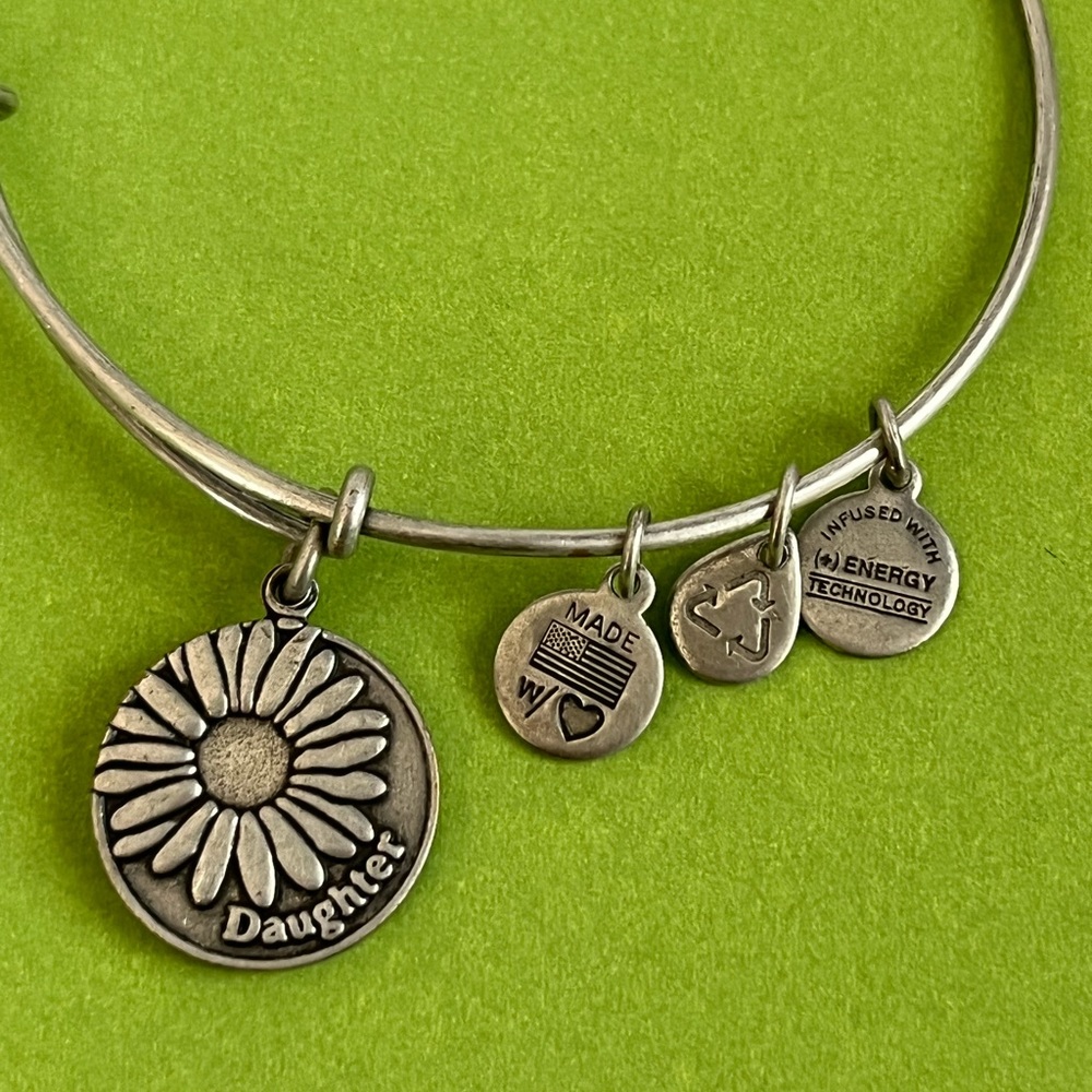 Alex and Ani Bangle Bracelet, Sterling Silver Daughter Charm - Picture 4 of 6
